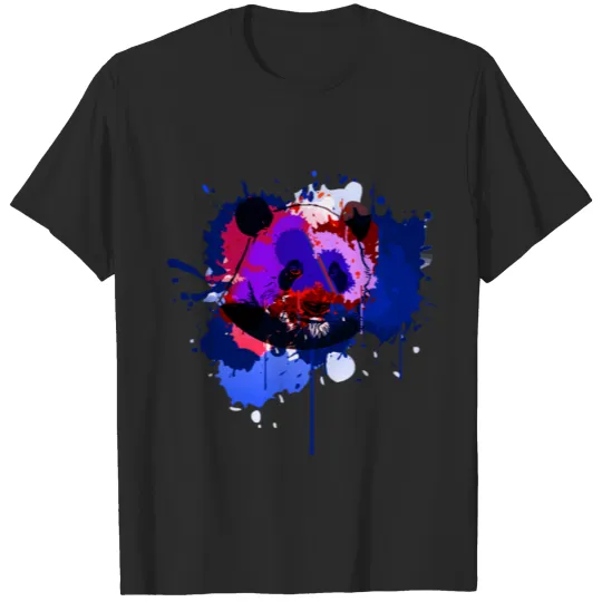 Discover cool panda in watercolors T-shirt