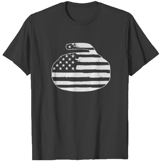 USA Flag Curling Stone T-shirt