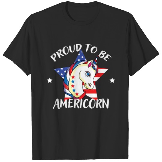 Discover Proud to be An Americorn 4th of July USA Patriotic T-shirt