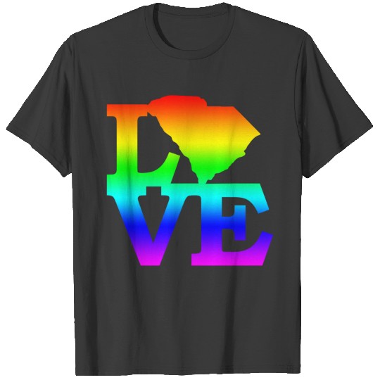 South Carolina Pride USA State Love Map T-shirt
