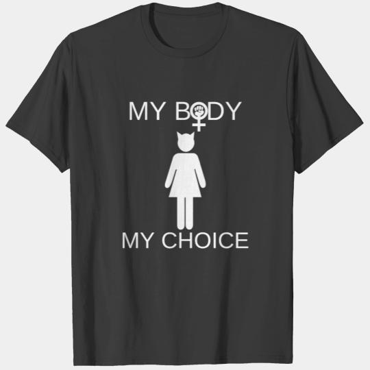 My Body My Choice Woman Cat Ears Femenism Symbol T-shirt