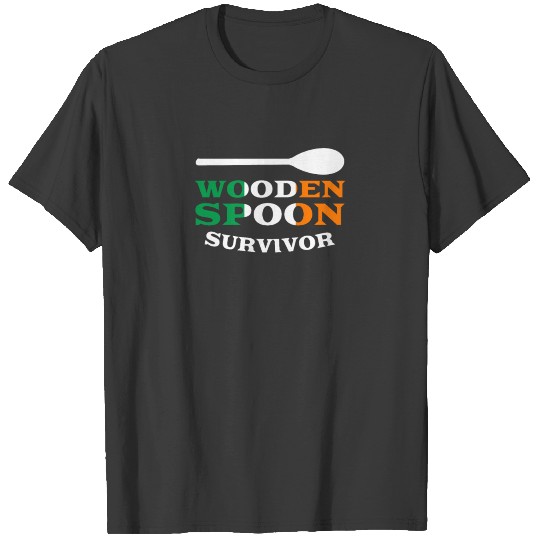 Wooden Spoon Survivor Quote Irish Flag Ireland T-shirt