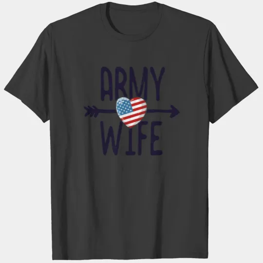 Army Wife TShirt Women American Flag USA Veteran T-shirt