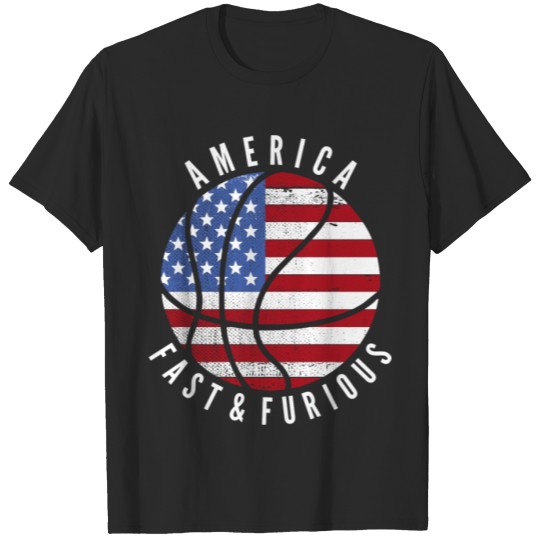 Discover Patriotic Basketball Flag July 4th T-Shirt Design T-shirt