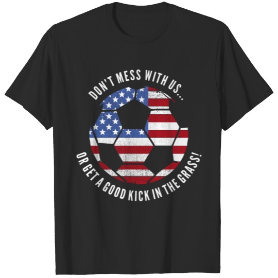 Discover Patriotic Soccer USA Flag July 4th T-Shirt Design T-shirt