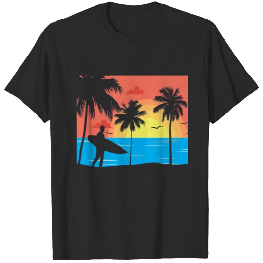 Discover Surfboard Sunset Beach T-shirt