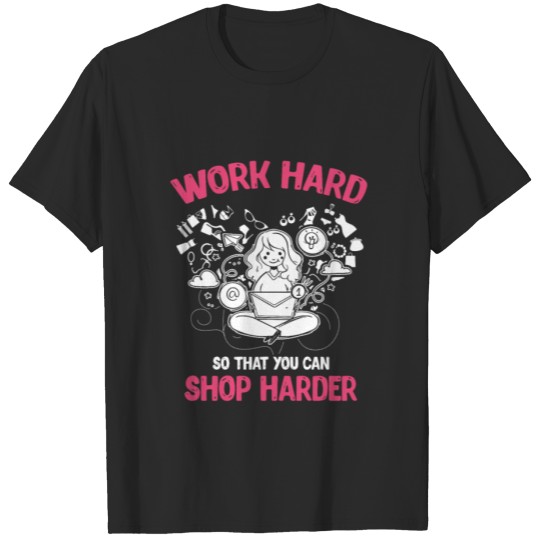 Discover Shopaholic Shop Buying Black Friday Shopping Work T-shirt