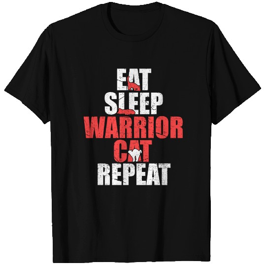Eat Sleep Warrior Cat Repeat Shirt Tshirt Design T-shirt