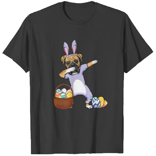 Dabbing Easter Bunny Boxer Dog Girls Boys T-shirt