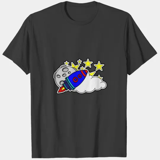 Rocket - Moon Star - Design Children T-shirt