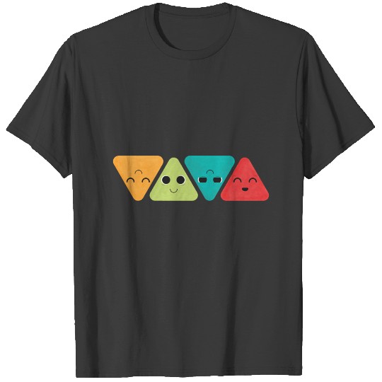 Creative Cute Happy Geometric Triangle T-shirt