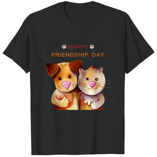 Discover Pet Friendship Day Cartoon T-Shirt T-shirt