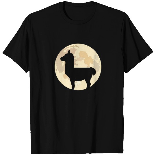 Llama in full moon gift T-shirt