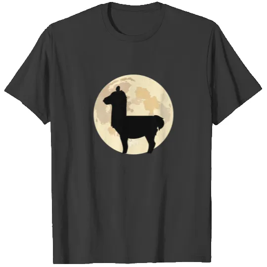 Llama in full moon gift T-shirt