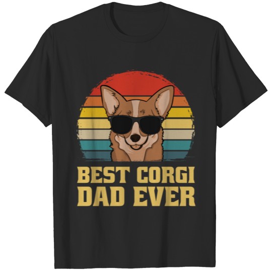 Discover Best Corgi Dad Father Ever Dog Puppy Retro Gift T-shirt