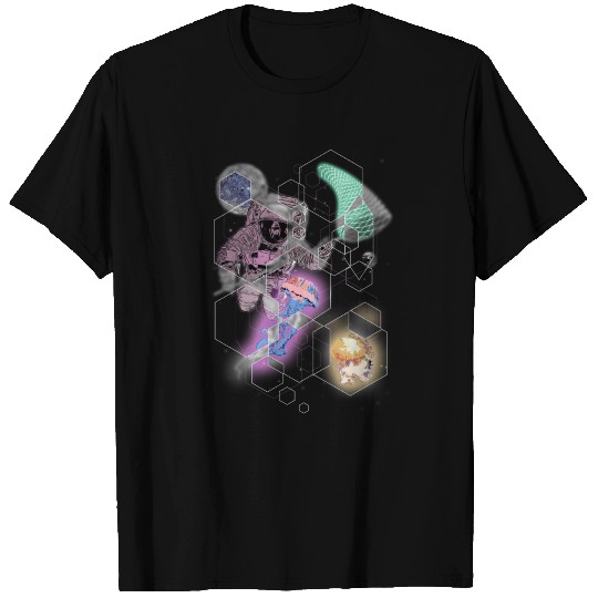 Astronaut on Jellyfish Hunt in Space Pattern T-shirt
