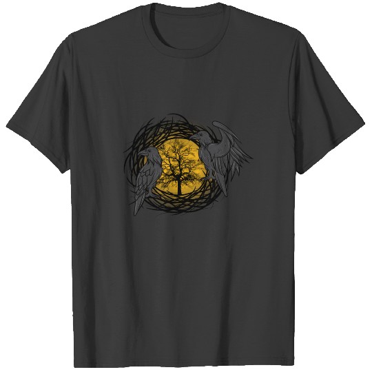 Discover Odin raven vikings runes huginn muninn myth gift T-shirt