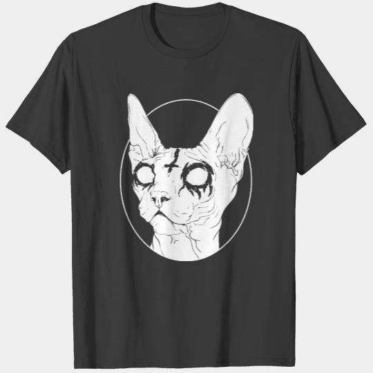 Black Metal Sphynx Cat I Goth and Death Metal T-Sh T-shirt