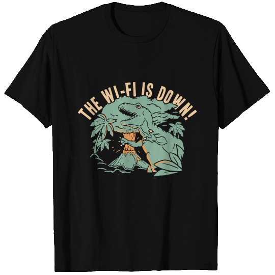 Nerd The Wi-Fi is Down Dinosaur WIFI Geek Ner T-shirt