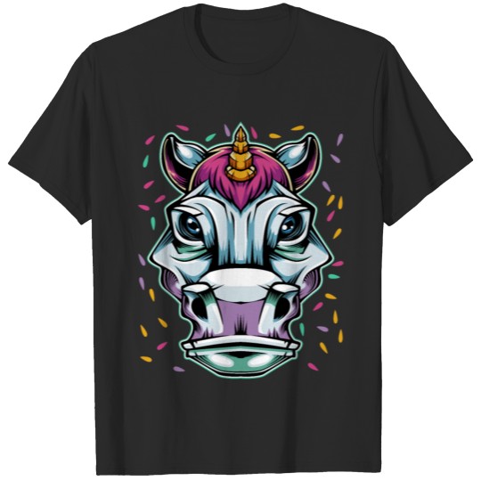 Cool Unicorn Head Fairy Tail Mythical Creature T-shirt