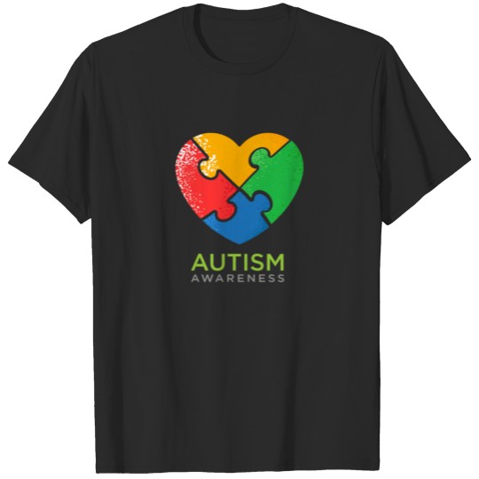 Discover World Autism Awareness Day Heart Colorful Cool T-shirt