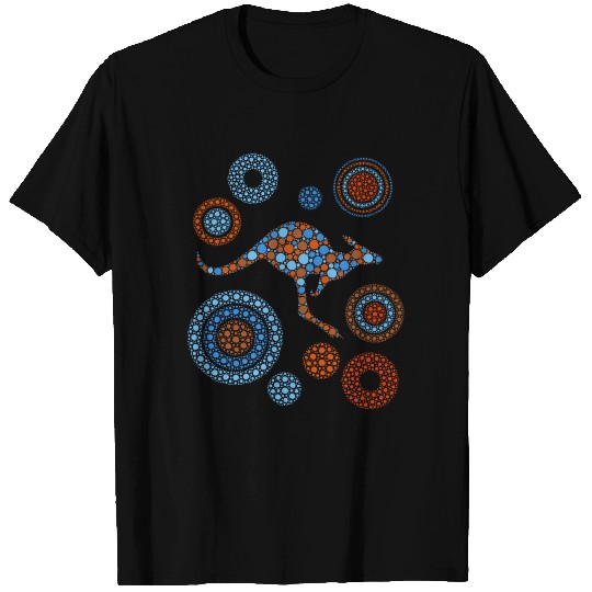 Aboriginal Dot Art Kangaroo Color T-shirt