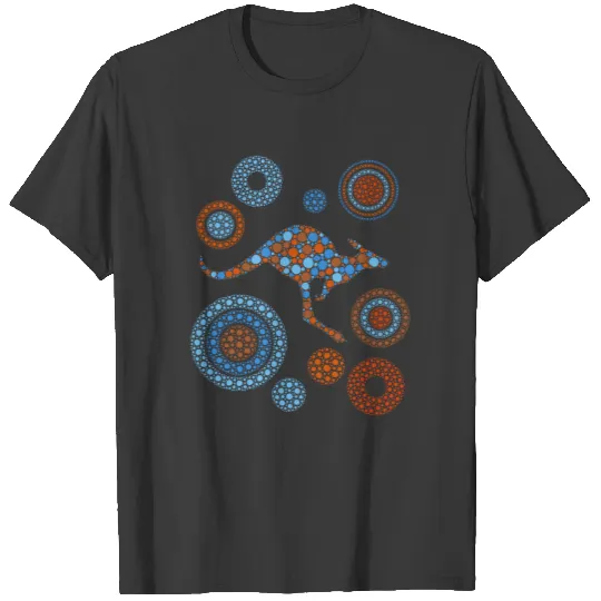 Aboriginal Dot Art Kangaroo Color T-shirt
