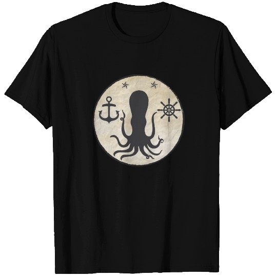 Pirate underwater treasure map octopus octopus sea T-shirt