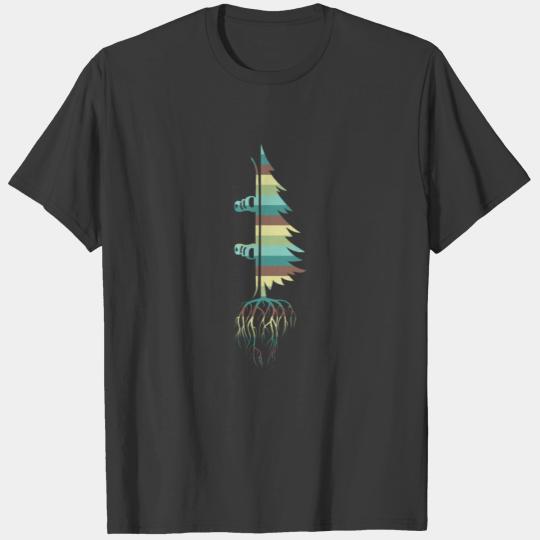 Snowboard Rainbow Tree Nature Snow Gift T-shirt