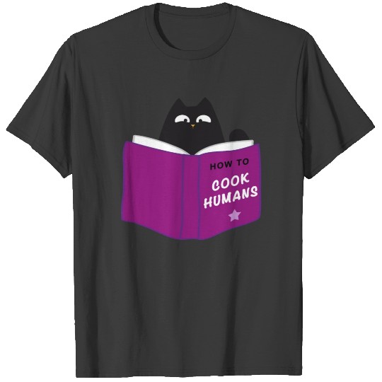 Halloween Cat How To Cook Humans Funny T-shirt