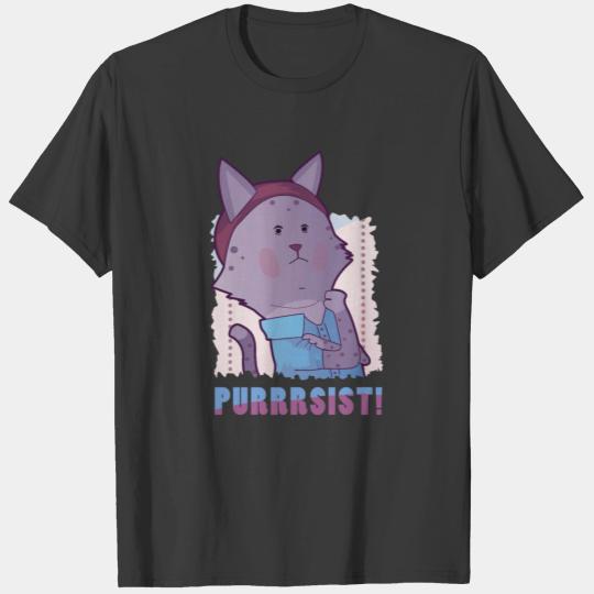 Independent Woman Cat Purrrsist T-shirt