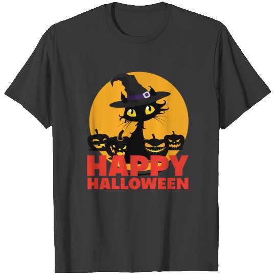 Black Cat Witch Kitty Halloween Costume T-shirt