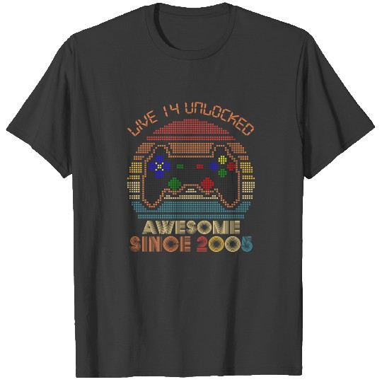 Discover Level 14 Unlocked Awesome Since 2005 14th Birthday T-shirt