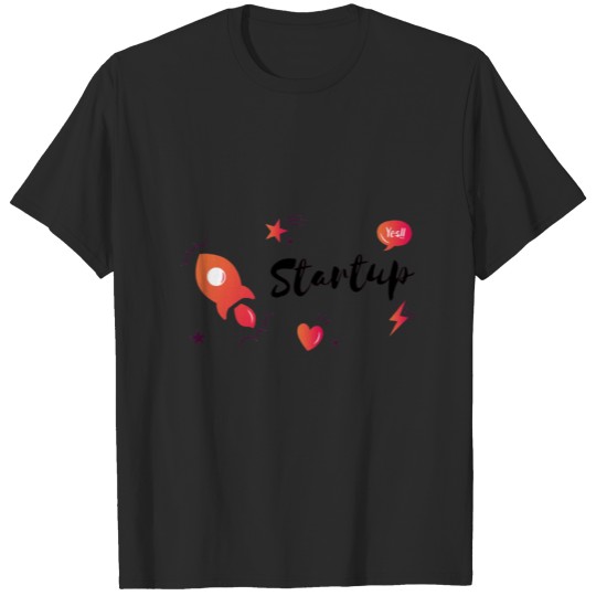 Discover Startup Business Rocket Illustration T-shirt