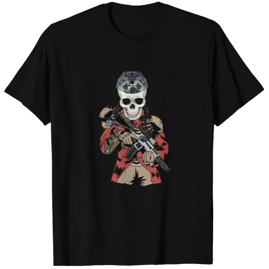 Steampunk Horror Skull Fantasy Army Halloween T-shirt