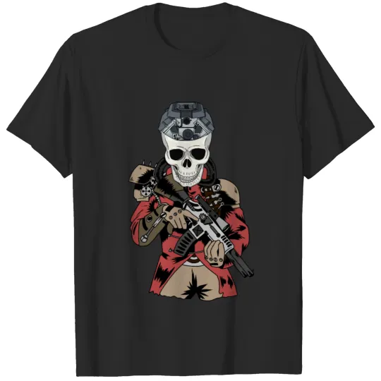 Steampunk Horror Skull Fantasy Army Halloween T-shirt
