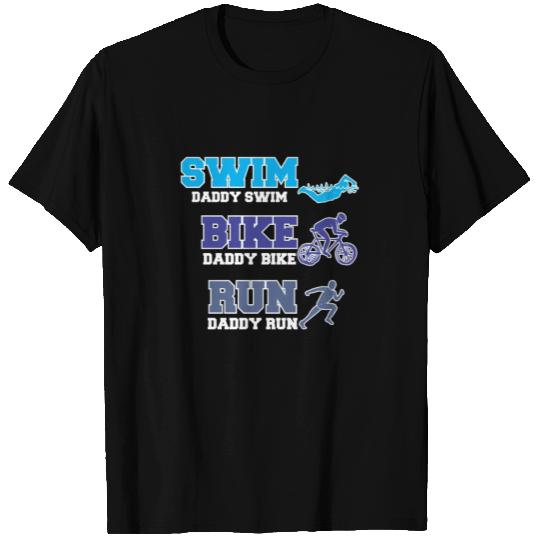 Swim Bike Run Daddy Triathlon Father T-shirt