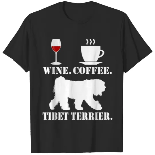 Discover Tibetan Tibet Terrier Dog - Red Wine Coffee T-shirt