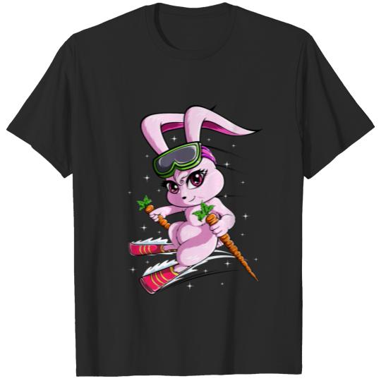 Discover Funny Skiing Bunny Snow Rabbit Ski T-shirt