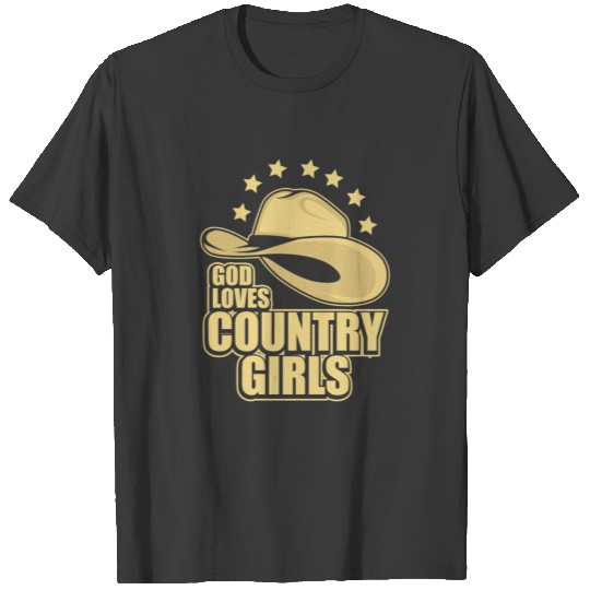 God Loves Country Girls Cowboy USA Music Gift T-shirt