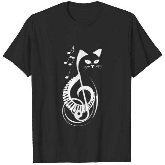 Discover Cat Nature Animal Music Piano Piano Fan Gift T-shirt