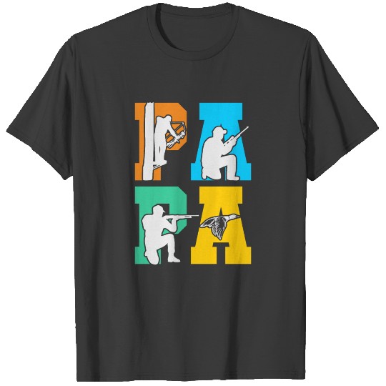 Papa Hunting Fishing Dad T-shirt