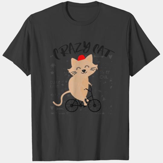 crazy cat T-shirt