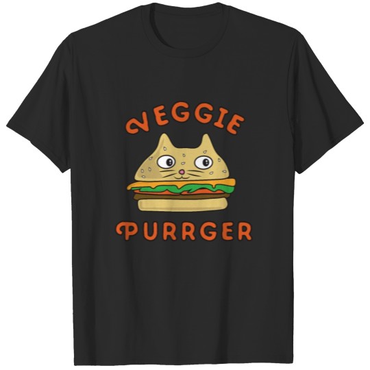 Discover Burger Cat Veggie Purrger Vegan Vegetarian Diet T-shirt
