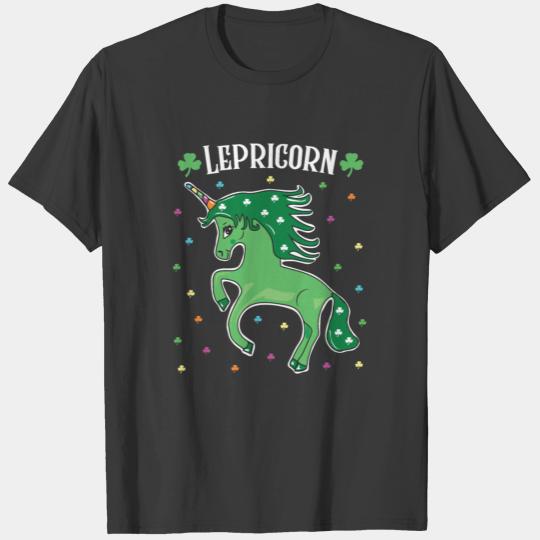 St Patricks Day Unicorn Lepricorn Shamrock Gift T-shirt