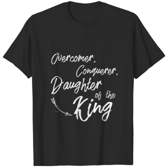 Discover Overcomer Conquerer Daughter Of The King Print T-shirt