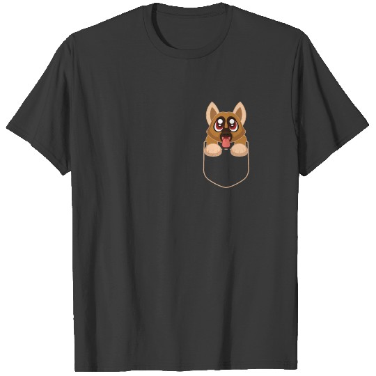 Discover Sheepdog Pocket German Shepherd Puppy Funny Dog T-shirt