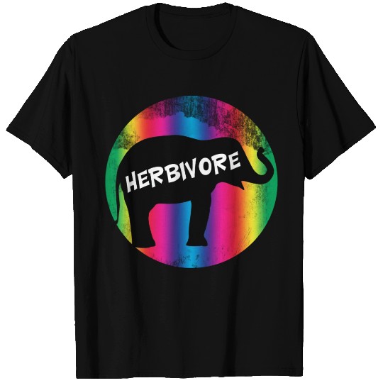 herbivore elephant silhouette, rainbow lgbt colors T-shirt