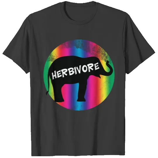 herbivore elephant silhouette, rainbow lgbt colors T-shirt