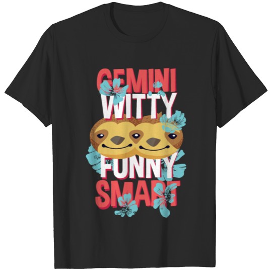 Gemini Zodiac Horoscope Sloth Spirit Animal T-shirt